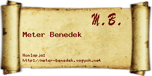Meter Benedek névjegykártya