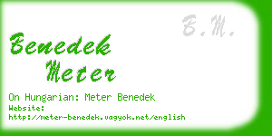 benedek meter business card